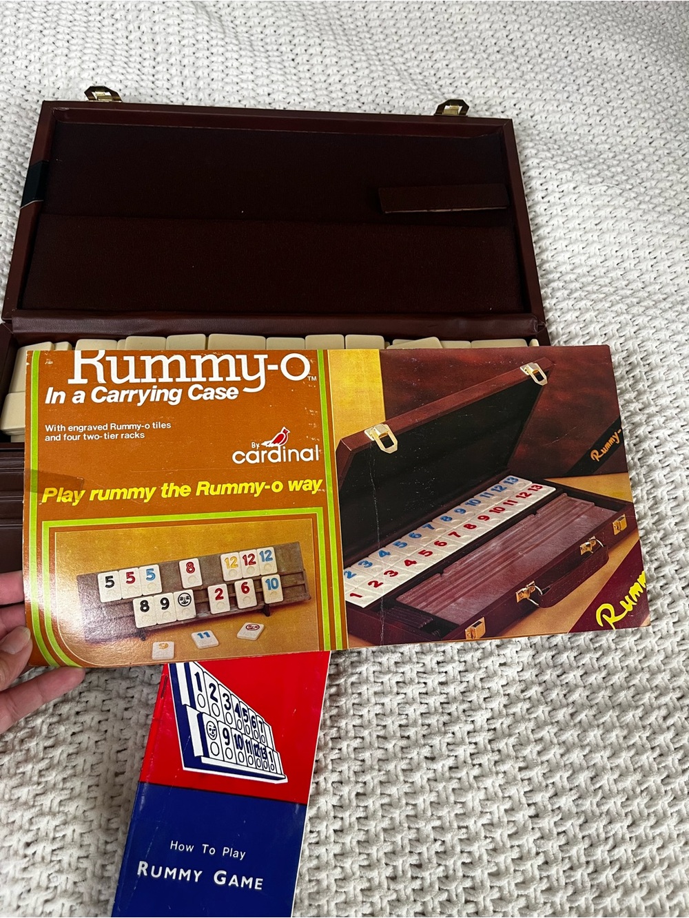 Rummy-O Travel Rummy Game Set Vintage 106 Tiles Game Instructions Carry Case - Picture 3 of 16